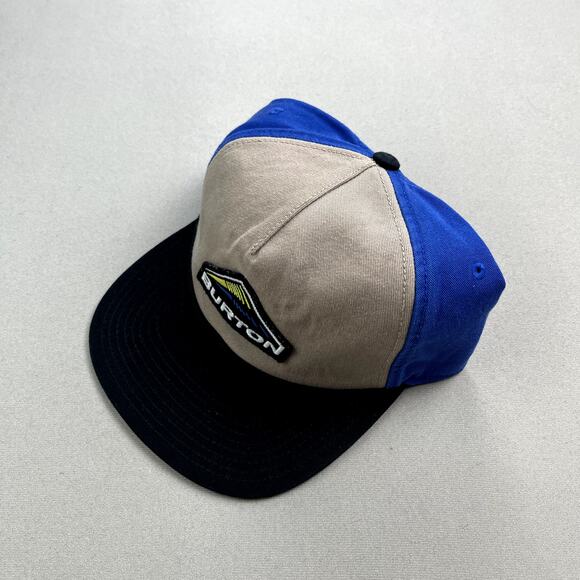 Burton Other - Burton Buckweed Hat Cap Snapback Tan Blue Black Snowboards Ski Patch Adjustable